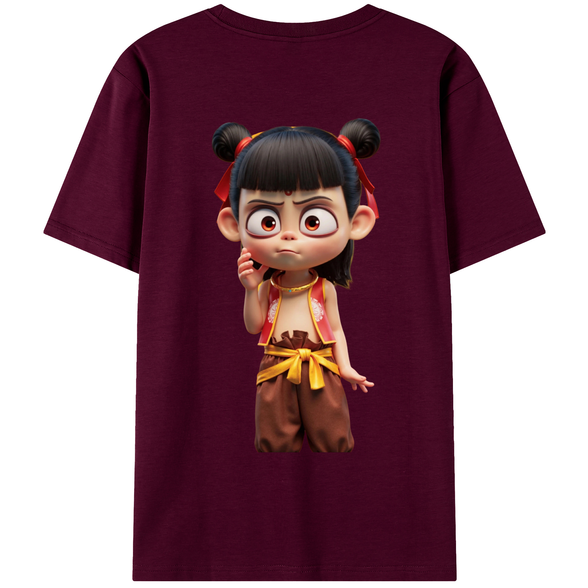 （画像用） Ne Zha 2 ナタ 魔童の大暴れ レディース半袖Tシャツ(バックプリント)